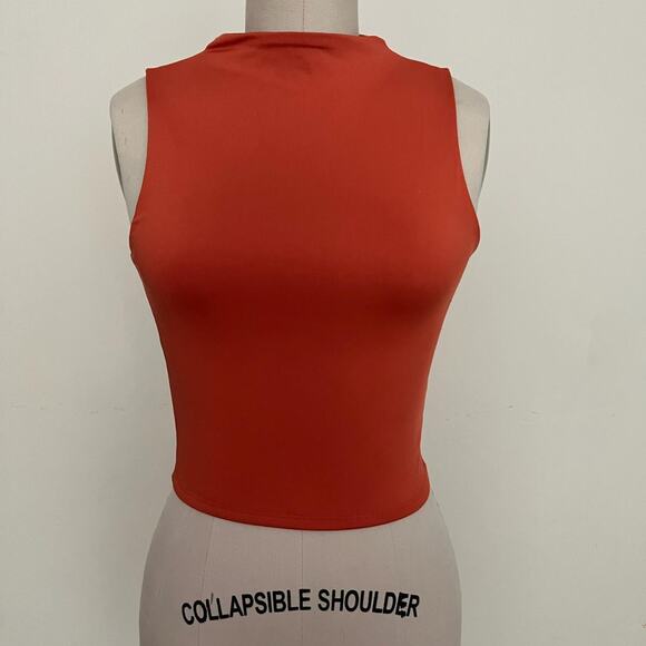 Live in the Moment Collection Women's Orange Sleeveless Stretch top Size Small - Picture 1 of 3